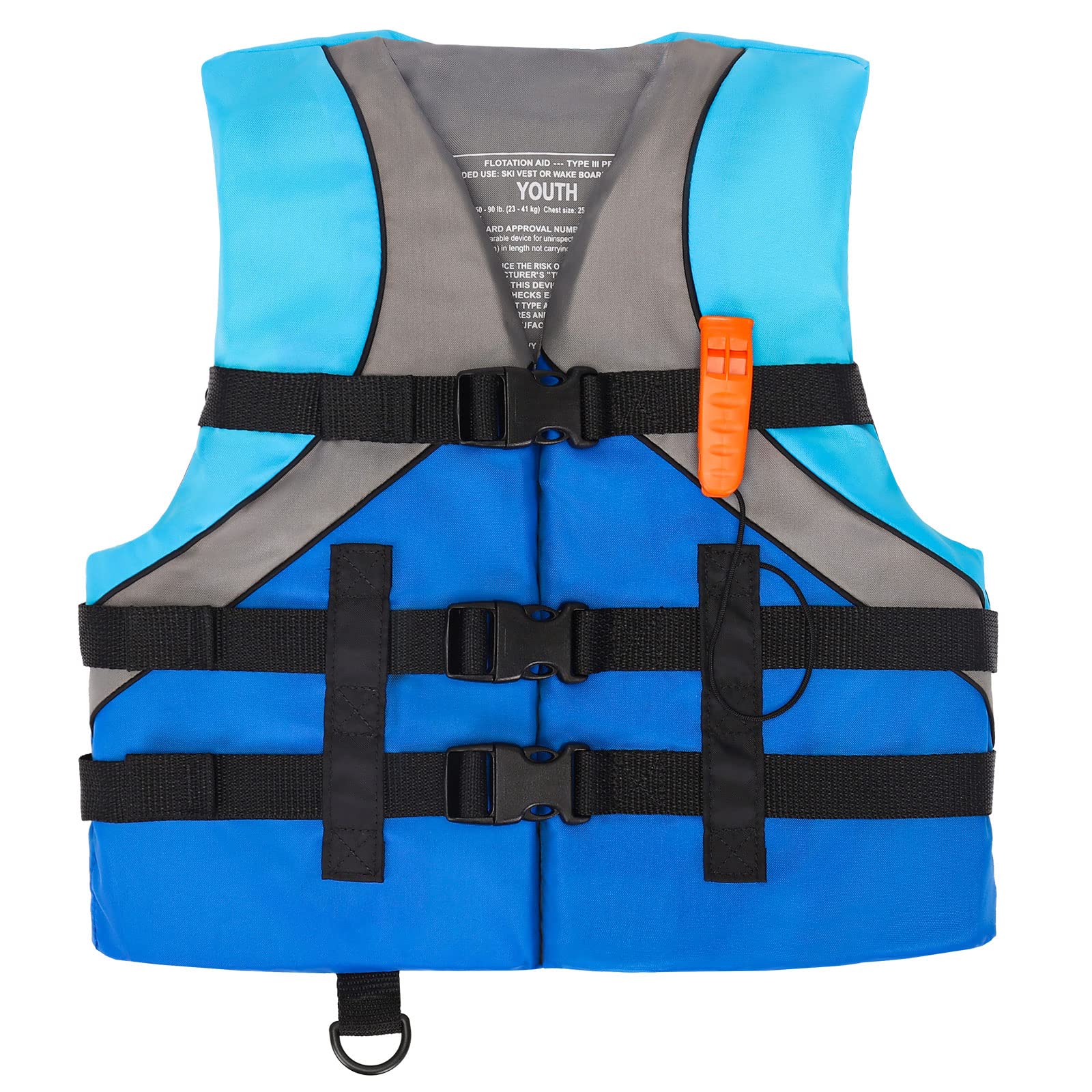 Leader Accessories Youth USCG Approved Life Jacket Vest Boating Vest (Blue)